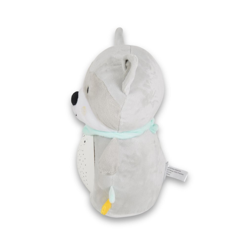 MONI Lampa de veghe pentru camera copii Snuggly Racoon cu sunete albe10 melodii linistitoare si sunete ale naturiiVolum reglabilOprire automata dupa 20 minuteMaterial plus moaleProiector detasabil utilizare individuala