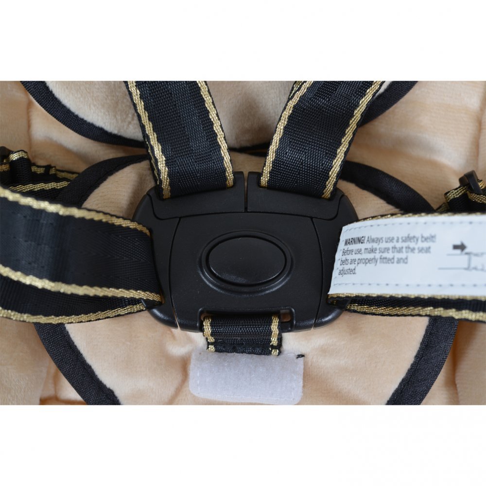 MONI Leagan electric pentru bebelusi Clarissa Beige cu telecomanda senzor de miscare5 viteze de leganare cronometru bluetooth pernuta baldachin cu jucarii si plasa insecte husa detasabilacentura de siguranta