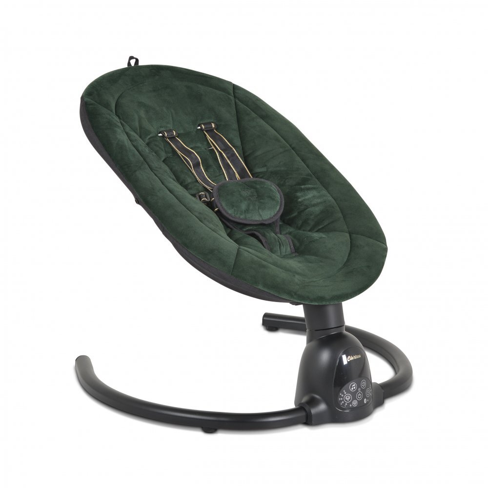 MONI Leagan electric pentru bebelusi Clarissa Green cu telecomanda senzor de miscare5 viteze de leganare cronometru bluetooth pernuta baldachin cu jucarii si plasa insecte husa detasabilacentura de siguranta