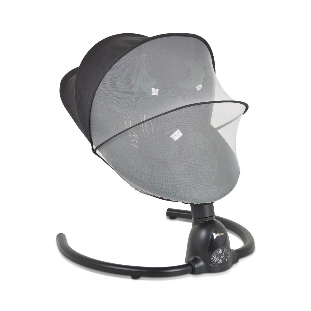 MONI Leagan electric pentru bebelusi Clarissa Green cu telecomanda senzor de miscare5 viteze de leganare cronometru bluetooth pernuta baldachin cu jucarii si plasa insecte husa detasabilacentura de siguranta