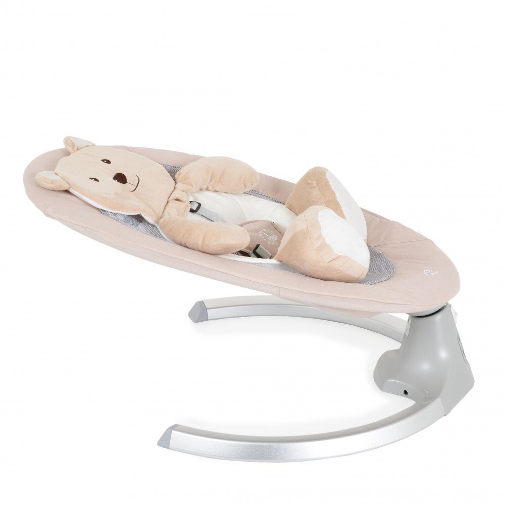 MONI Leagan electric pentru copii Ari Bear Bej cu telecomandaconectare la priza sau baterii5 viteze12 melodiipernuta reductor cu design ursulet inclusa