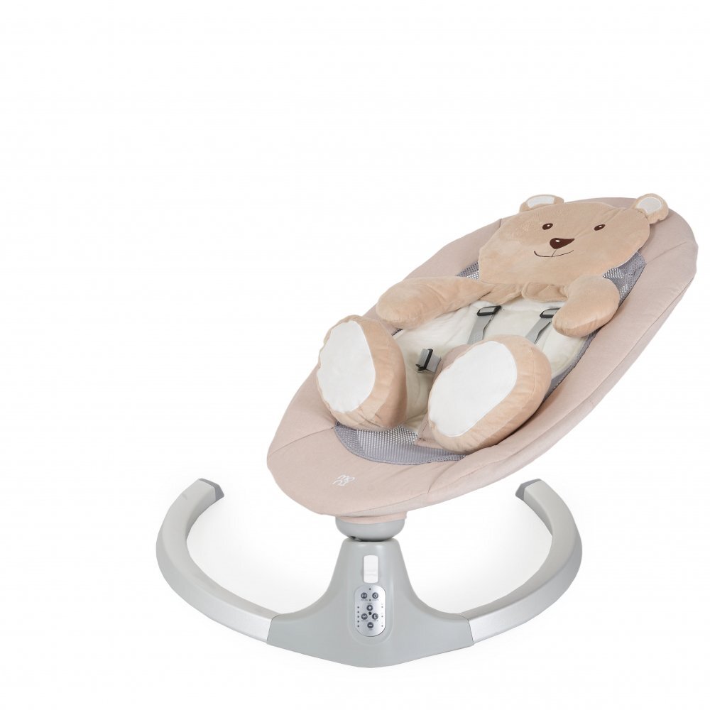 MONI Leagan electric pentru copii Ari Bear Bej cu telecomandaconectare la priza sau baterii5 viteze12 melodiipernuta reductor cu design ursulet inclusa
