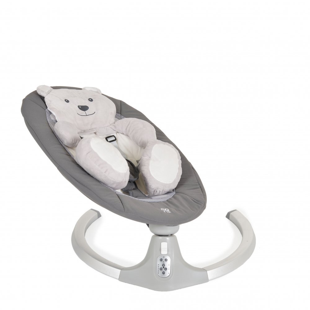 MONI Leagan electric pentru copii Ari Bear Gri cu telecomandaconectare la priza sau baterii5 viteze12 melodiipernuta reductor cu design ursulet inclusa