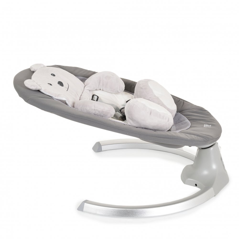 MONI Leagan electric pentru copii Ari Bear Gri cu telecomandaconectare la priza sau baterii5 viteze12 melodiipernuta reductor cu design ursulet inclusa