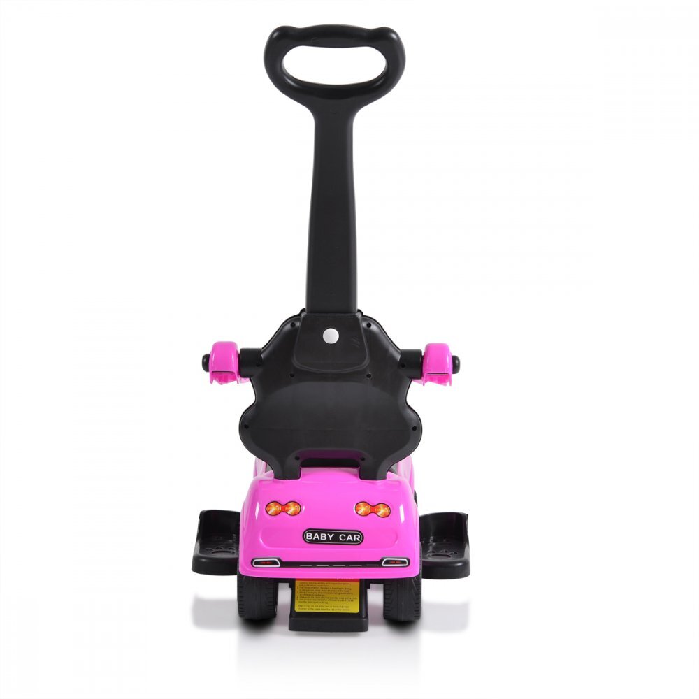 MONI Masinuta copii de impins Rider 2in1 Pink cu maner parental detasabil volan cu melodii spatiu pentru jucarii sub scaun protectie impotriva rasturnarii recomandata copiilor cu varsta peste 2 ani