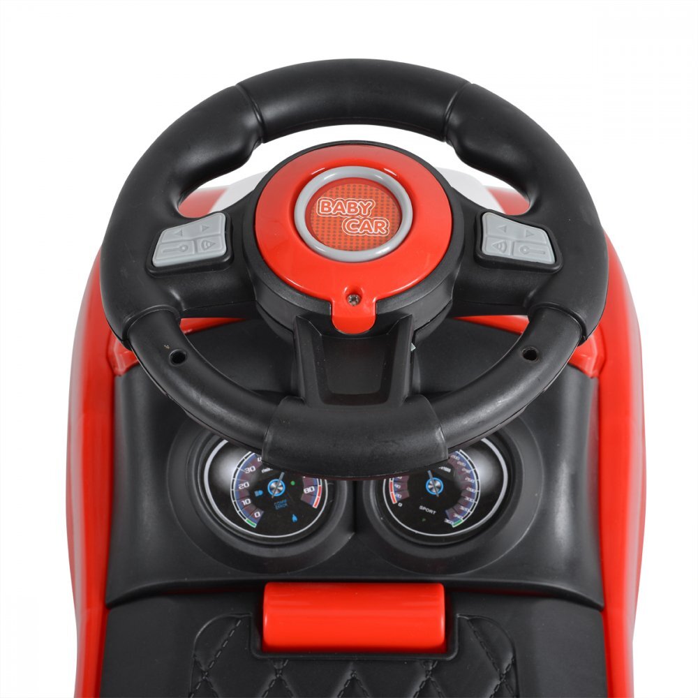 MONI Masinuta copii de impins Rider 2in1 Red cu maner parental detasabil volan cu melodii spatiu pentru jucarii sub scaun protectie impotriva rasturnarii recomandata copiilor cu varsta peste 2 ani