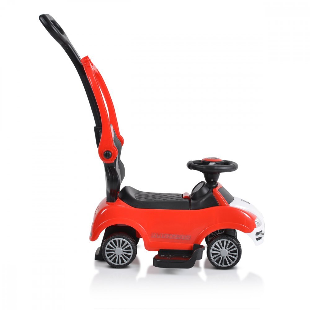 MONI Masinuta copii de impins Rider 2in1 Red cu maner parental detasabil volan cu melodii spatiu pentru jucarii sub scaun protectie impotriva rasturnarii recomandata copiilor cu varsta peste 2 ani