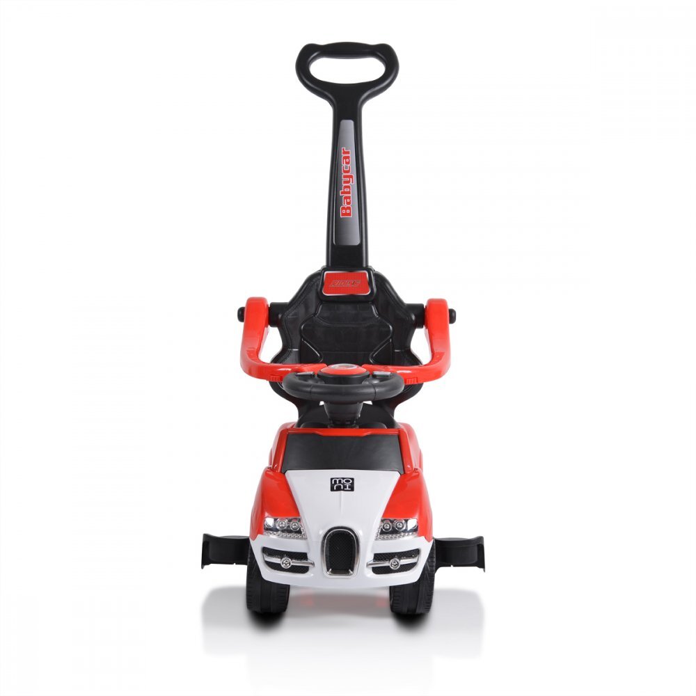 MONI Masinuta copii de impins Rider 2in1 Red cu maner parental detasabil volan cu melodii spatiu pentru jucarii sub scaun protectie impotriva rasturnarii recomandata copiilor cu varsta peste 2 ani