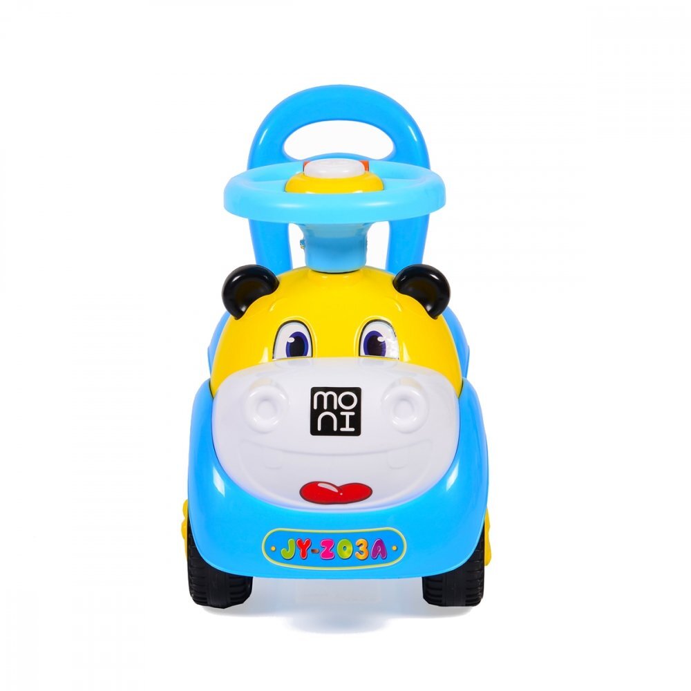MONI Masinuta copii Ride-On fara pedale Super Car Blue cu functii muzicale si spatiu de depozitare