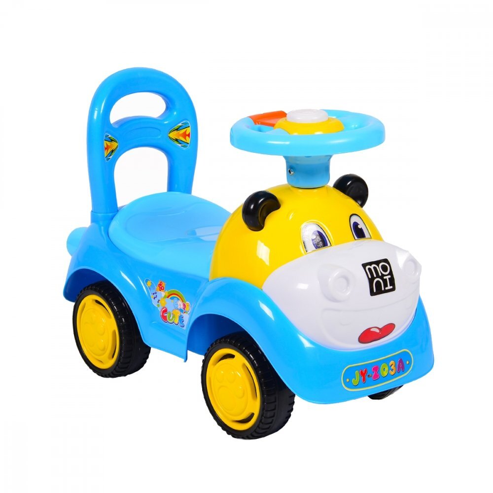 MONI Masinuta copii Ride-On fara pedale Super Car Blue cu functii muzicale si spatiu de depozitare