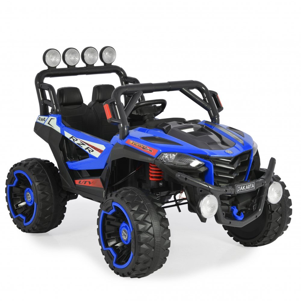 MONI Masinuta electrica pentru copii Jakarta Blue 12V 140W de teren 4x4 cu telecomanda player muzical 4 motoare deschidere usi si lumini