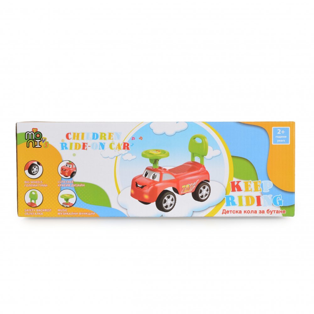 MONI Masinuta pentru copii Keep Riding Albastru fara pedale greutate admisa 25 kg cu spatar si melodii