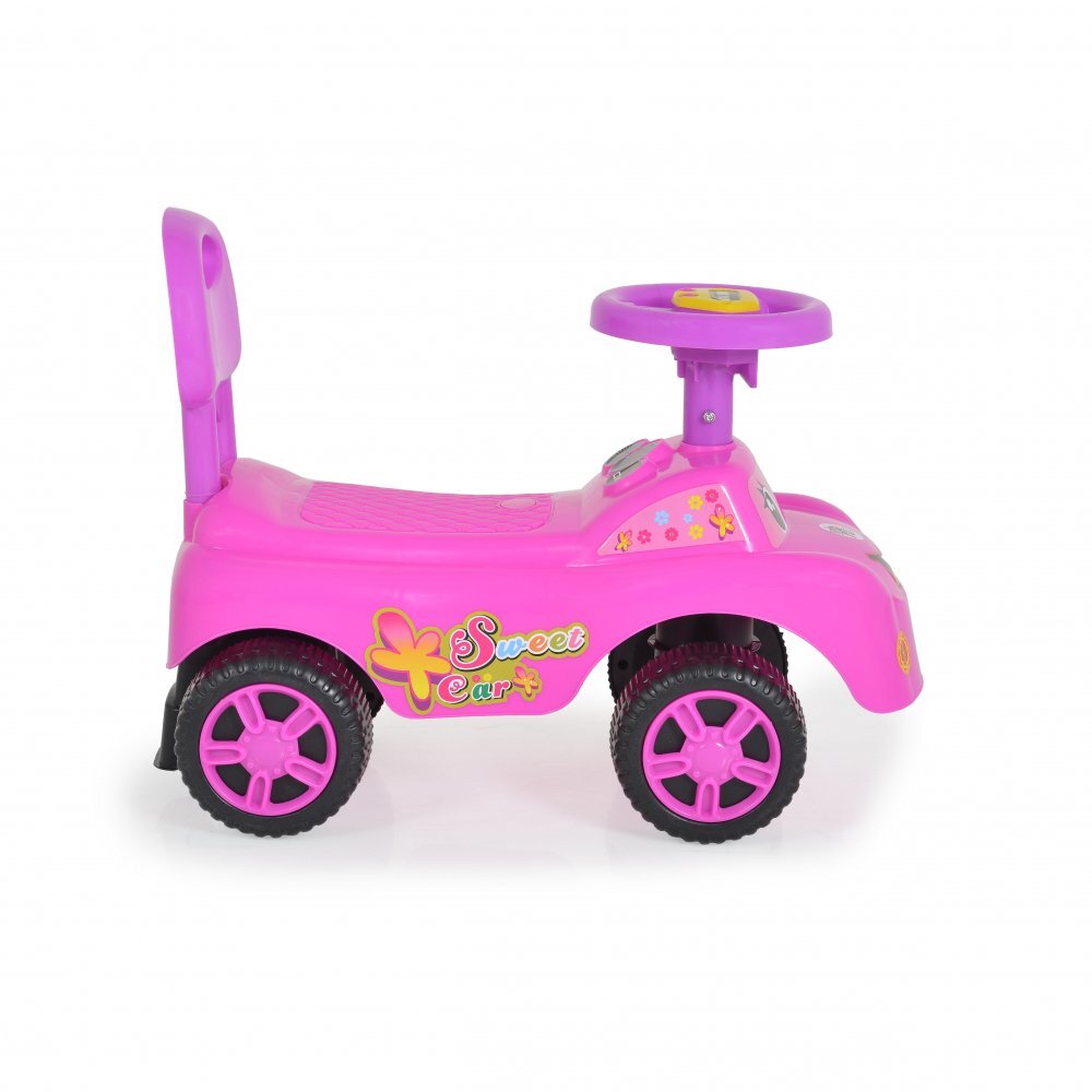 MONI Masinuta pentru copii Keep Riding Roz fara pedale greutate admisa 25 kg cu spatar si melodii