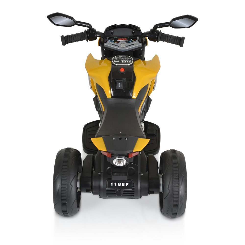 MONI Motocicleta electrica pentru copii Bo Colombo Yellow 12V 60W cu oglinzi suport picioare muzica si lumini