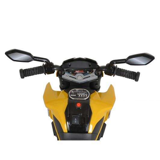 MONI Motocicleta electrica pentru copii Bo Colombo Yellow 12V 60W cu oglinzi suport picioare muzica si lumini