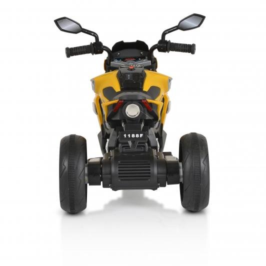 MONI Motocicleta electrica pentru copii Bo Colombo Yellow 12V 60W cu oglinzi suport picioare muzica si lumini