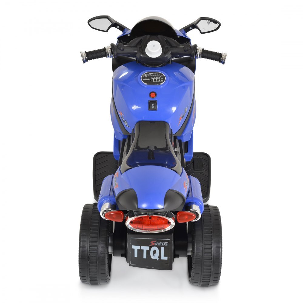 MONI Motocicleta electrica pentru copii Comet Blue 6V7AhRoti rezistenteOglinzi retrovizoareLampi frontale si lumini LEDMuzicaMufa MP3USBPornire la butonSezut ergonomic