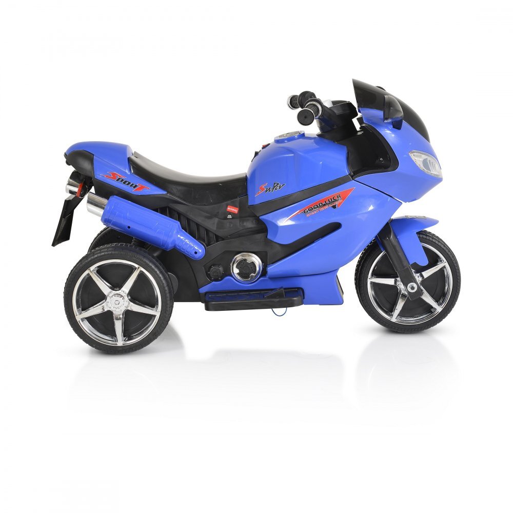 MONI Motocicleta electrica pentru copii Comet Blue 6V7AhRoti rezistenteOglinzi retrovizoareLampi frontale si lumini LEDMuzicaMufa MP3USBPornire la butonSezut ergonomic