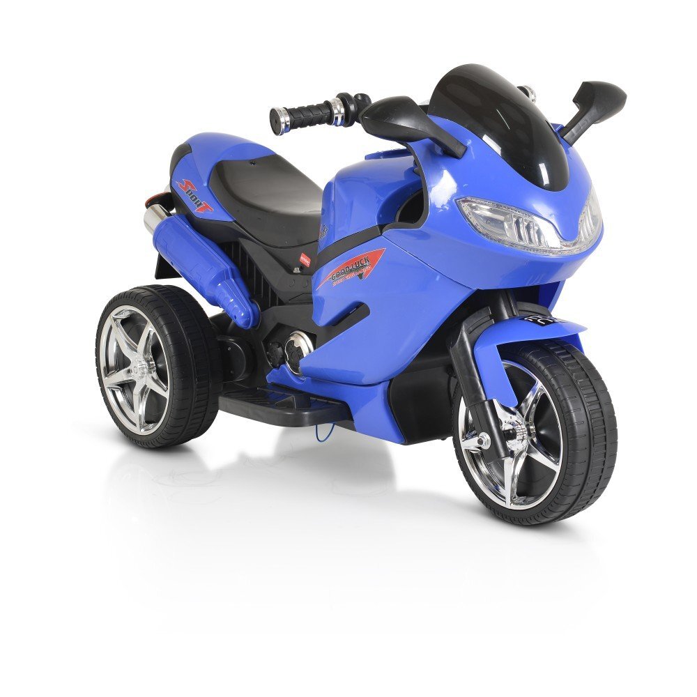 MONI Motocicleta electrica pentru copii Comet Blue 6V7AhRoti rezistenteOglinzi retrovizoareLampi frontale si lumini LEDMuzicaMufa MP3USBPornire la butonSezut ergonomic