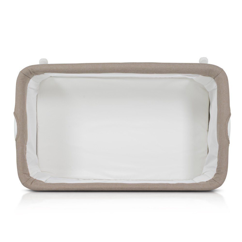 MONI Patut bebelusi cu suport pentru accesorii si saltea inclusa Kalinihta BeigeWhite