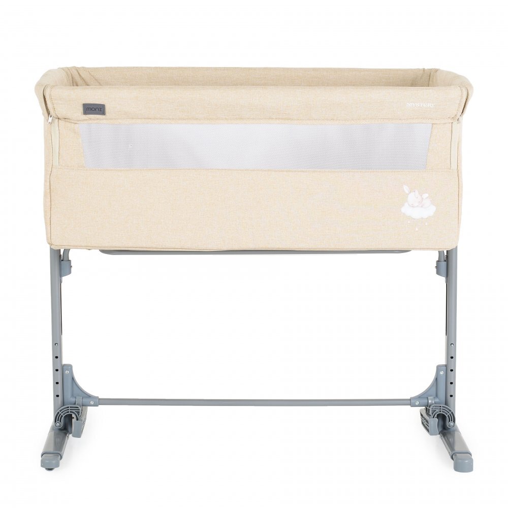 MONI Patut Co-Sleeper Mystery Beige 93x69x72-84 cm multifunctional cu laterala culisantafunctie leganarepozitie anti-reflux 5 pozitii de reglare a inaltimiisaltea si geanta transport incluse