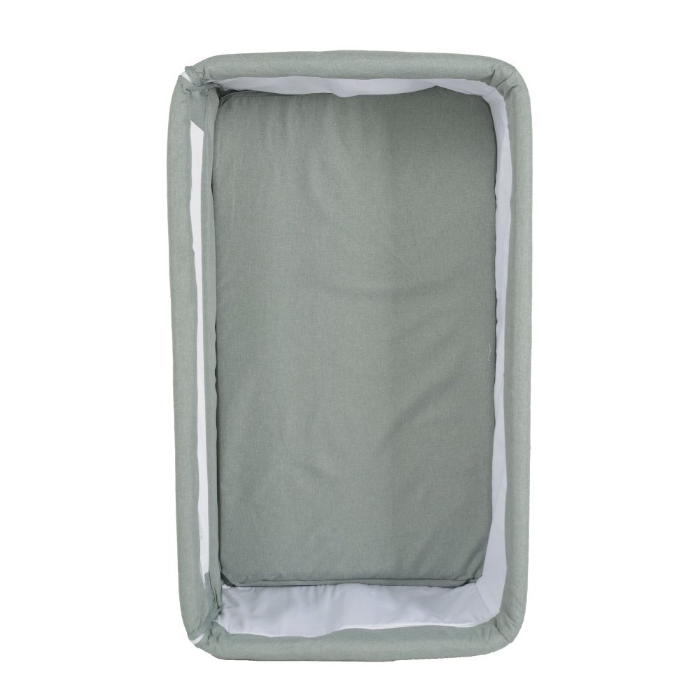 MONI Patut Co-Sleeper Mystery Green 93x69x72-84 cm multifunctional cu laterala culisantafunctie leganarepozitie anti-reflux 5 pozitii de reglare a inaltimiisaltea si geanta transport incluse