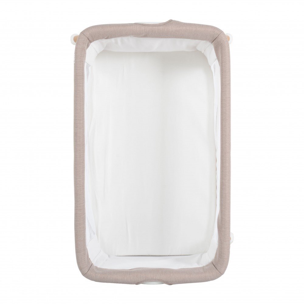 MONI Patut pentru bebelusi Kalinihta Premium Beige 90x53x74 cm cu suport pentru accesoriiplasa insecte si saltea inclusa recomandat de la nastere pana la o greutate de maxim 11 kg