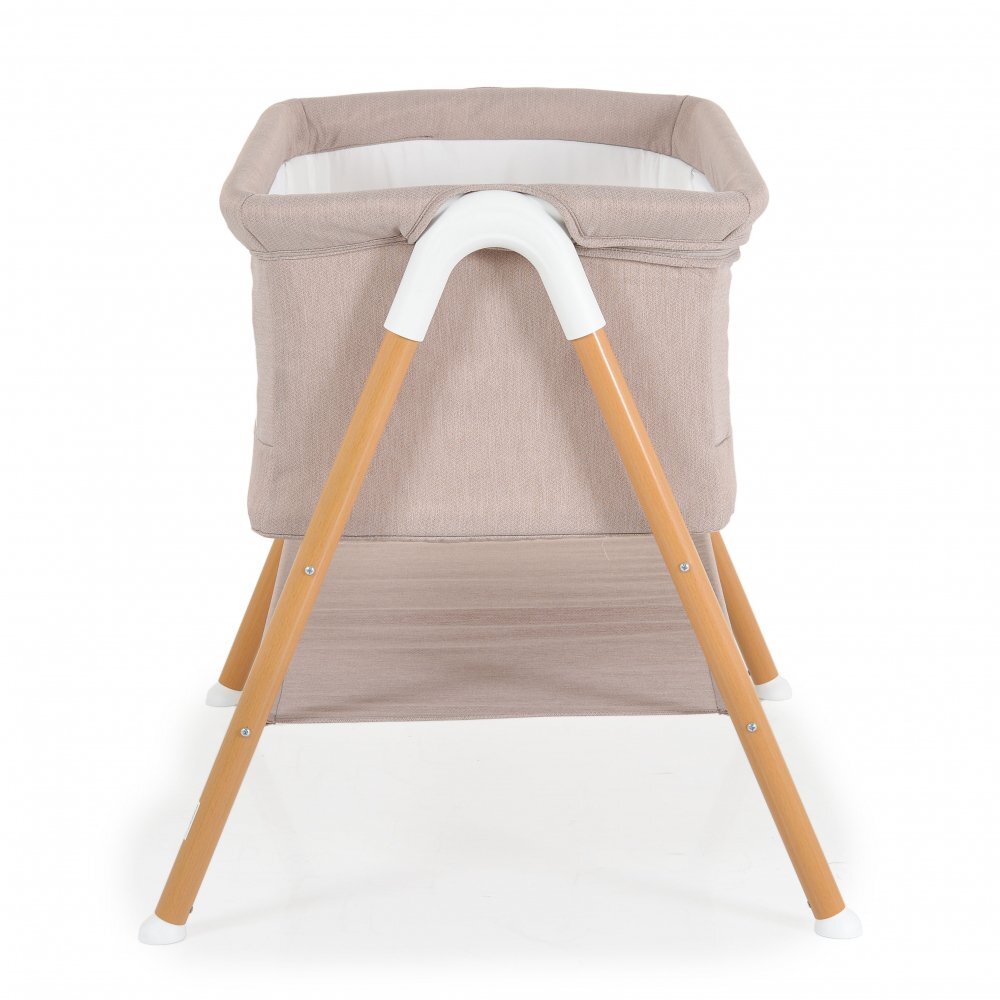 MONI Patut pentru bebelusi Kalinihta Premium Beige 90x53x74 cm cu suport pentru accesoriiplasa insecte si saltea inclusa recomandat de la nastere pana la o greutate de maxim 11 kg
