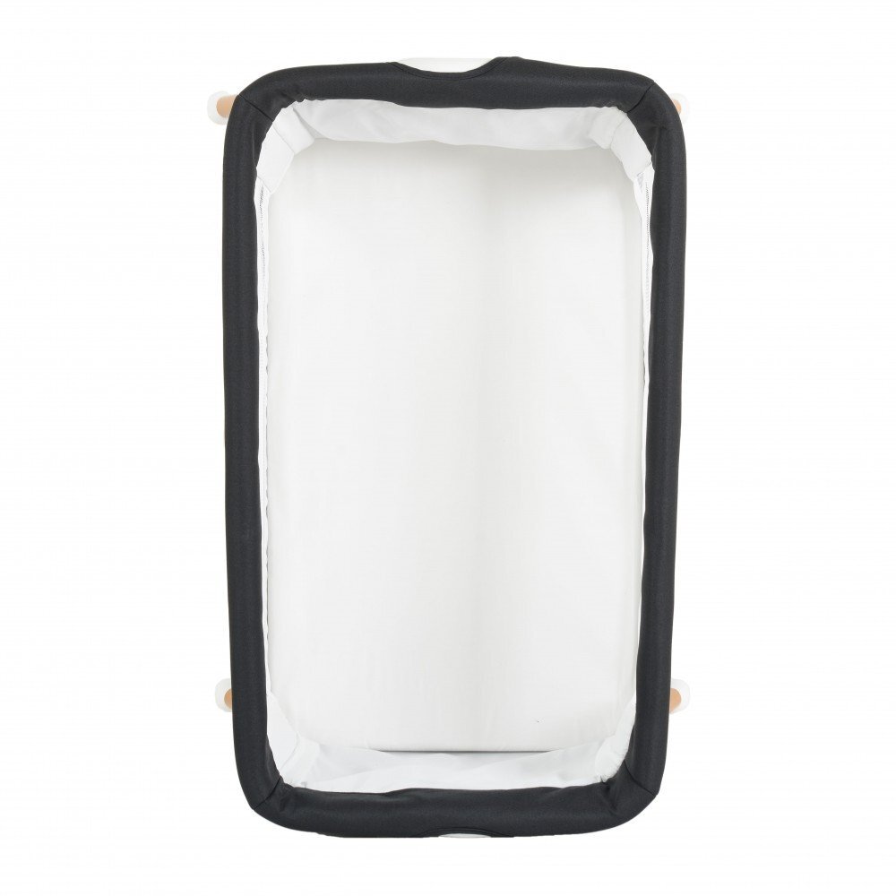 MONI Patut pentru bebelusi Kalinihta Premium Black 90x53x74 cm cu suport pentru accesoriiplasa insecte si saltea inclusa recomandat de la nastere pana la o greutate de maxim 11 kg