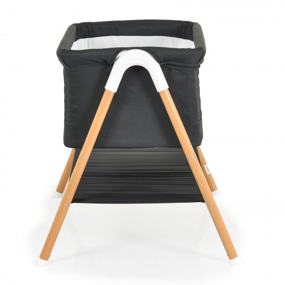 MONI Patut pentru bebelusi Kalinihta Premium Black 90x53x74 cm cu suport pentru accesoriiplasa insecte si saltea inclusa recomandat de la nastere pana la o greutate de maxim 11 kg