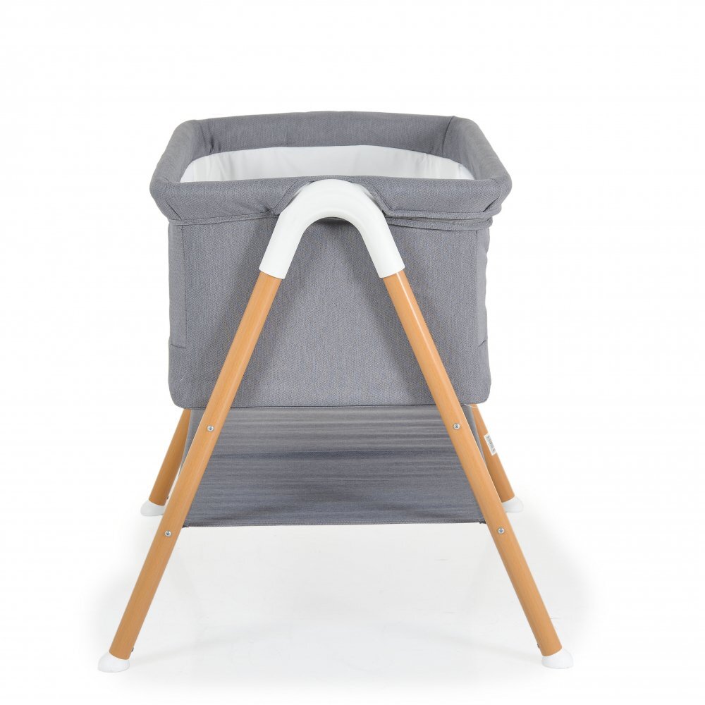 MONI Patut pentru bebelusi Kalinihta Premium Grey 90x53x74 cm cu suport pentru accesoriiplasa insecte si saltea inclusa recomandat de la nastere pana la o greutate de maxim 11 kg