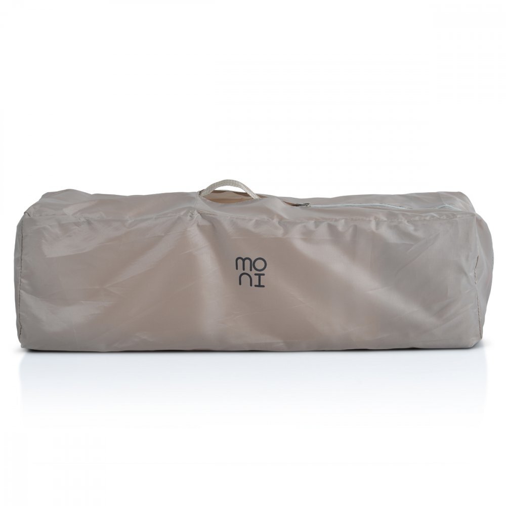 MONI Patut pliabil de calatorie 2in1 Sleepy New Beige 120x60cm cu 2 niveleroti cu blocareusa de acces cu fermoarlaterala cu plasa de ventilatiepliabil compactsaltea pliabilabara cu jucariisaltea de infasat si geanta