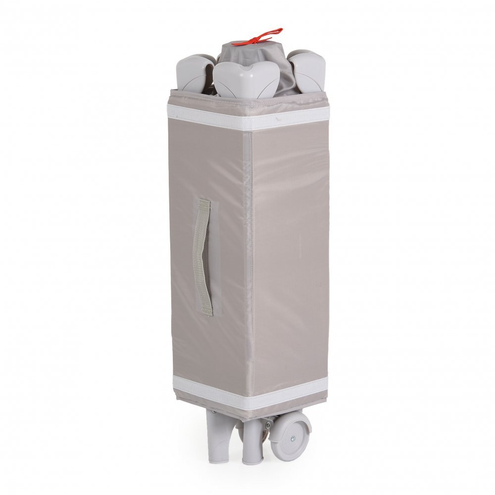 MONI Patut pliabil de calatorie 2in1 Sleepy New Grey 120x60cm cu 2 niveleroti cu blocareusa de acces cu fermoarlaterala cu plasa de ventilatiepliabil compactsaltea pliabilabara cu jucariisaltea de infasat si geanta