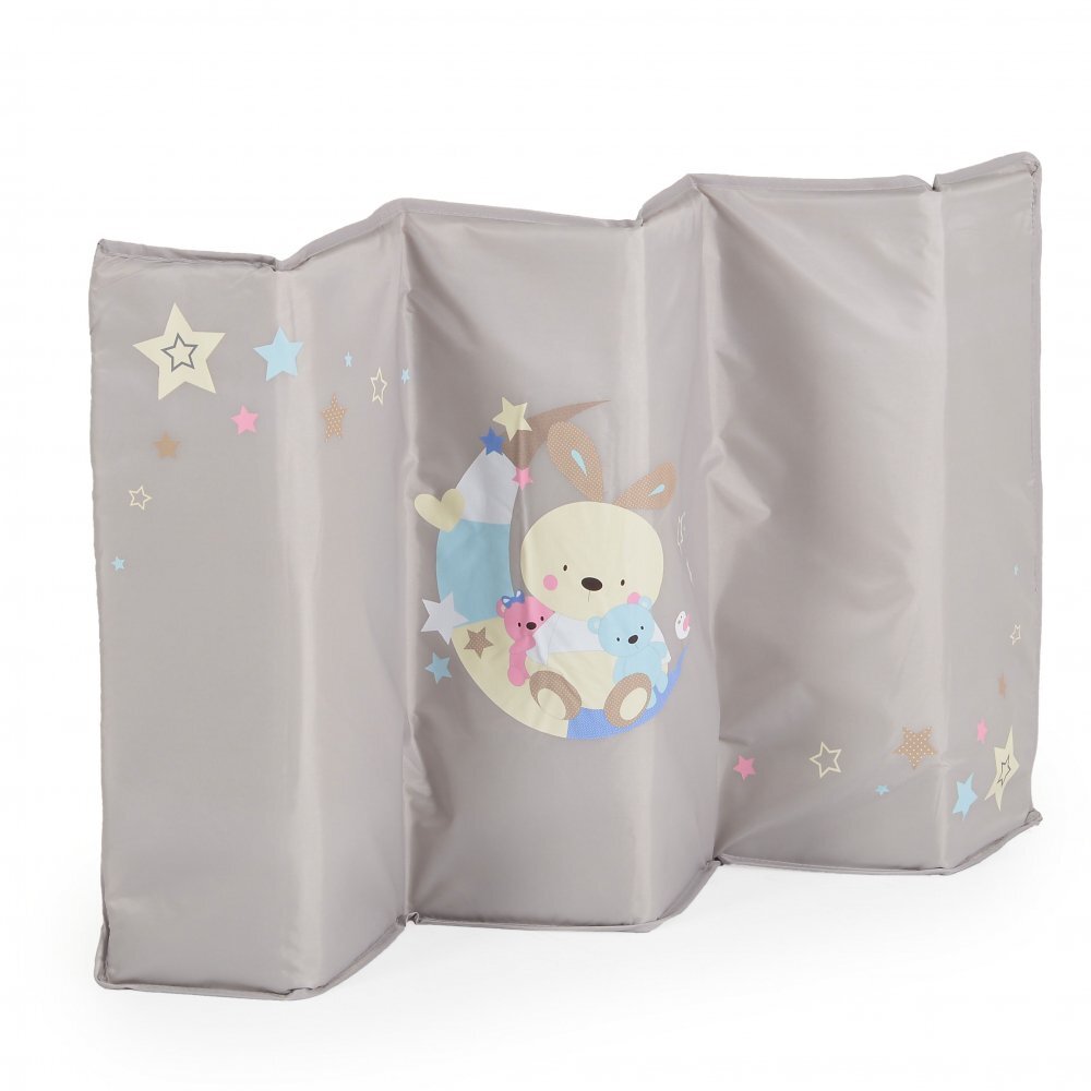 MONI Patut pliabil de calatorie 2in1 Sleepy New Grey 120x60cm cu 2 niveleroti cu blocareusa de acces cu fermoarlaterala cu plasa de ventilatiepliabil compactsaltea pliabilabara cu jucariisaltea de infasat si geanta