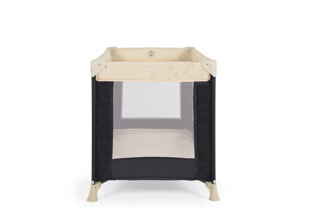 MONI Patut pliabil de calatorie Solo Beige cu un nivelpliere compactasaltea pliabila si geanta transport incluselaterale cu plasa de ventilatieusa de acces cu fermoarideal pentru calatorii sau vizite la bunici