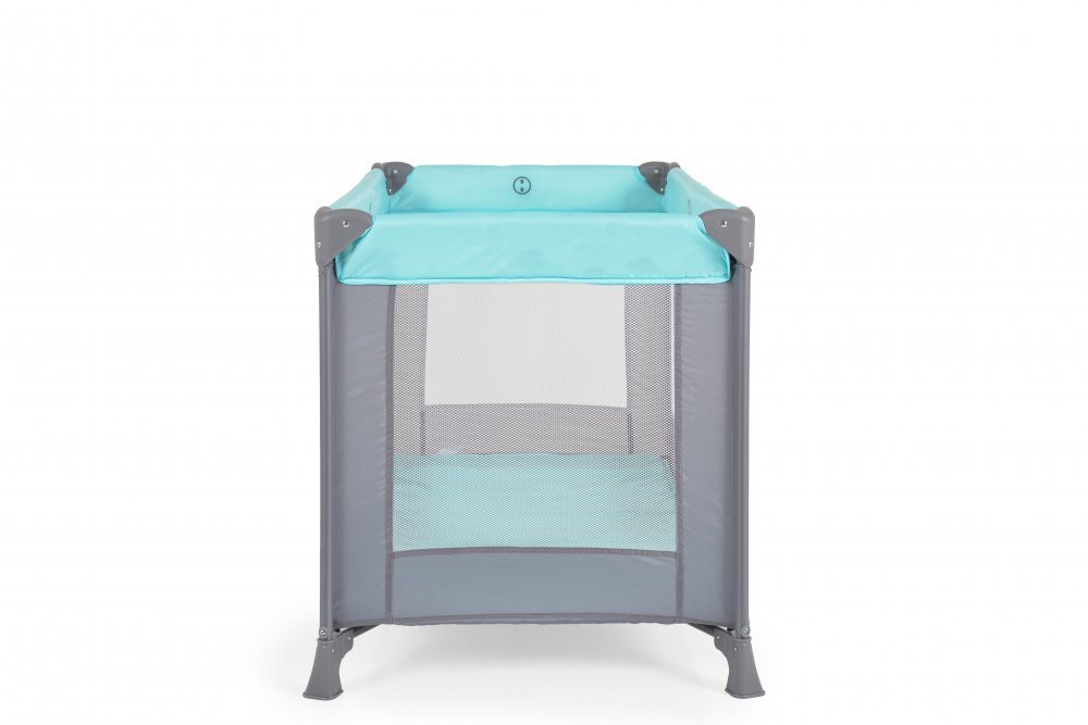 MONI Patut pliabil de calatorie Solo Mint cu un nivelpliere compactasaltea pliabila si geanta transport incluselaterale cu plasa de ventilatieusa de acces cu fermoarideal pentru calatorii sau vizite la bunici