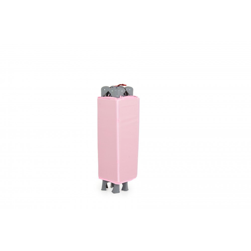 MONI Patut pliabil de calatorie Solo Pink cu un nivelpliere compactasaltea pliabila si geanta transport incluselaterale cu plasa de ventilatieusa de acces cu fermoarideal pentru calatorii sau vizite la bunici