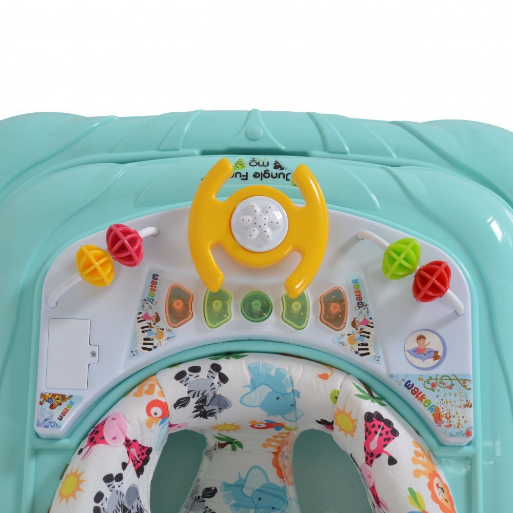 MONI Premergator copii Jungle Mint pliabil compactcu panou interactiv muzicalspatar inalthusa detasabilainaltime reglabila