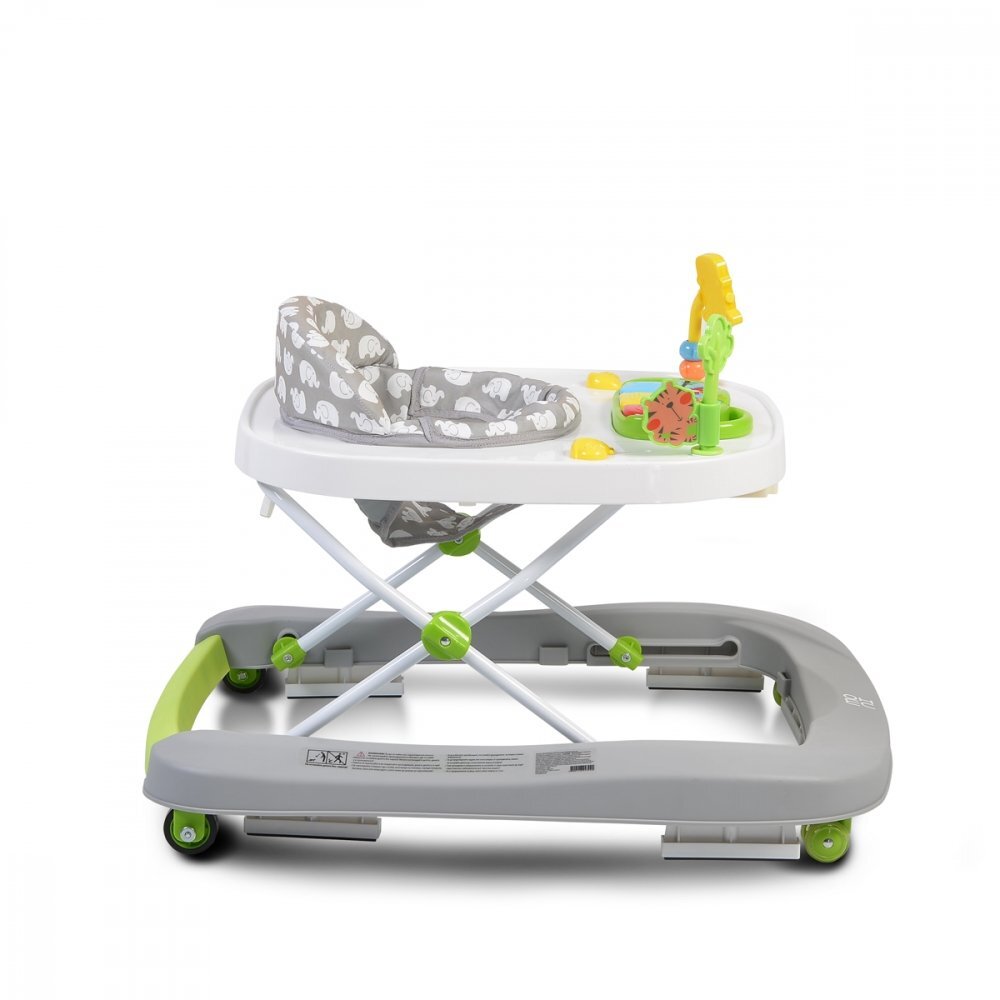MONI Premergator pentru copii Zoo Grey 2-in-1 transformabil in antepremergatorroti pivotantepliere compactapanou interactiv cu muzica si jucarii