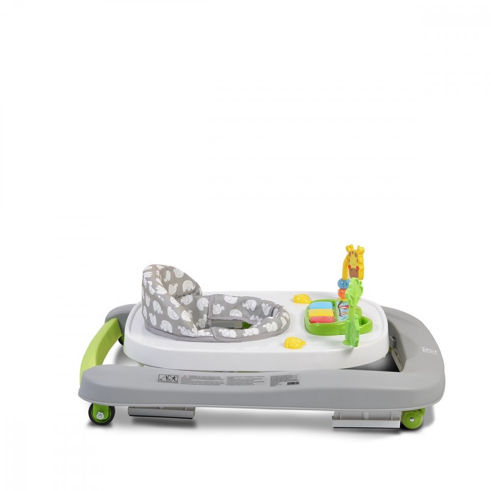 MONI Premergator pentru copii Zoo Grey 2-in-1 transformabil in antepremergatorroti pivotantepliere compactapanou interactiv cu muzica si jucarii