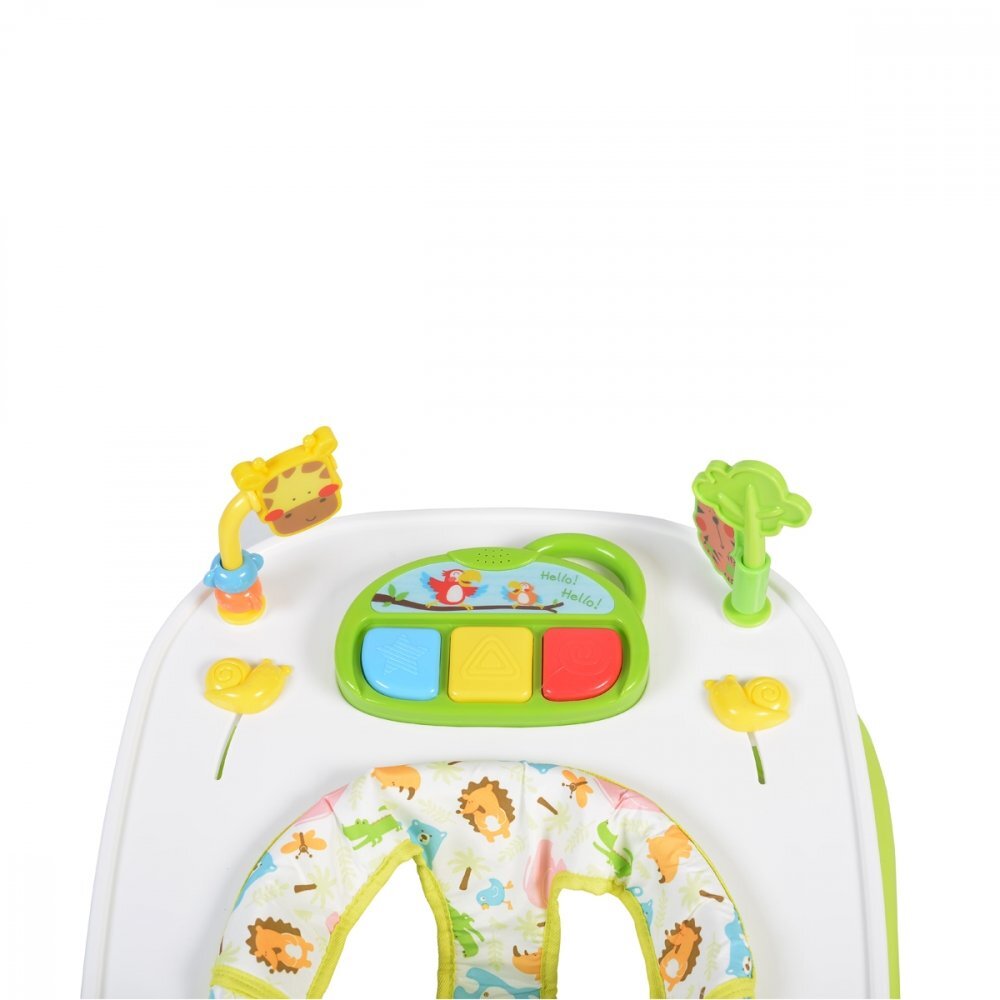 MONI Premergator pentru copii Zoo Grey 2-in-1 transformabil in antepremergatorroti pivotantepliere compactapanou interactiv cu muzica si jucarii
