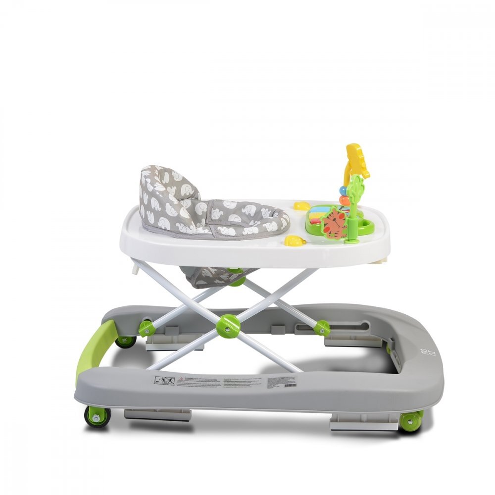 MONI Premergator pentru copii Zoo Grey 2-in-1 transformabil in antepremergatorroti pivotantepliere compactapanou interactiv cu muzica si jucarii