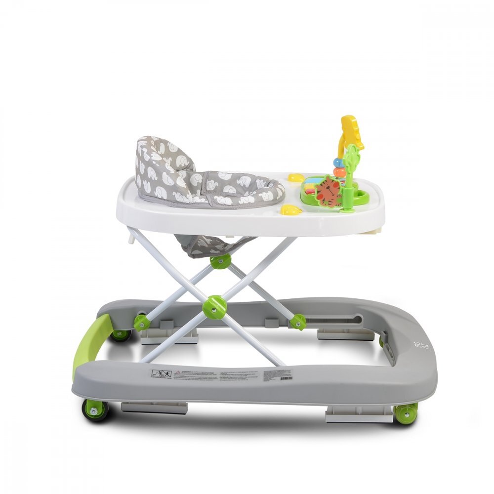 MONI Premergator pentru copii Zoo Grey 2-in-1 transformabil in antepremergatorroti pivotantepliere compactapanou interactiv cu muzica si jucarii