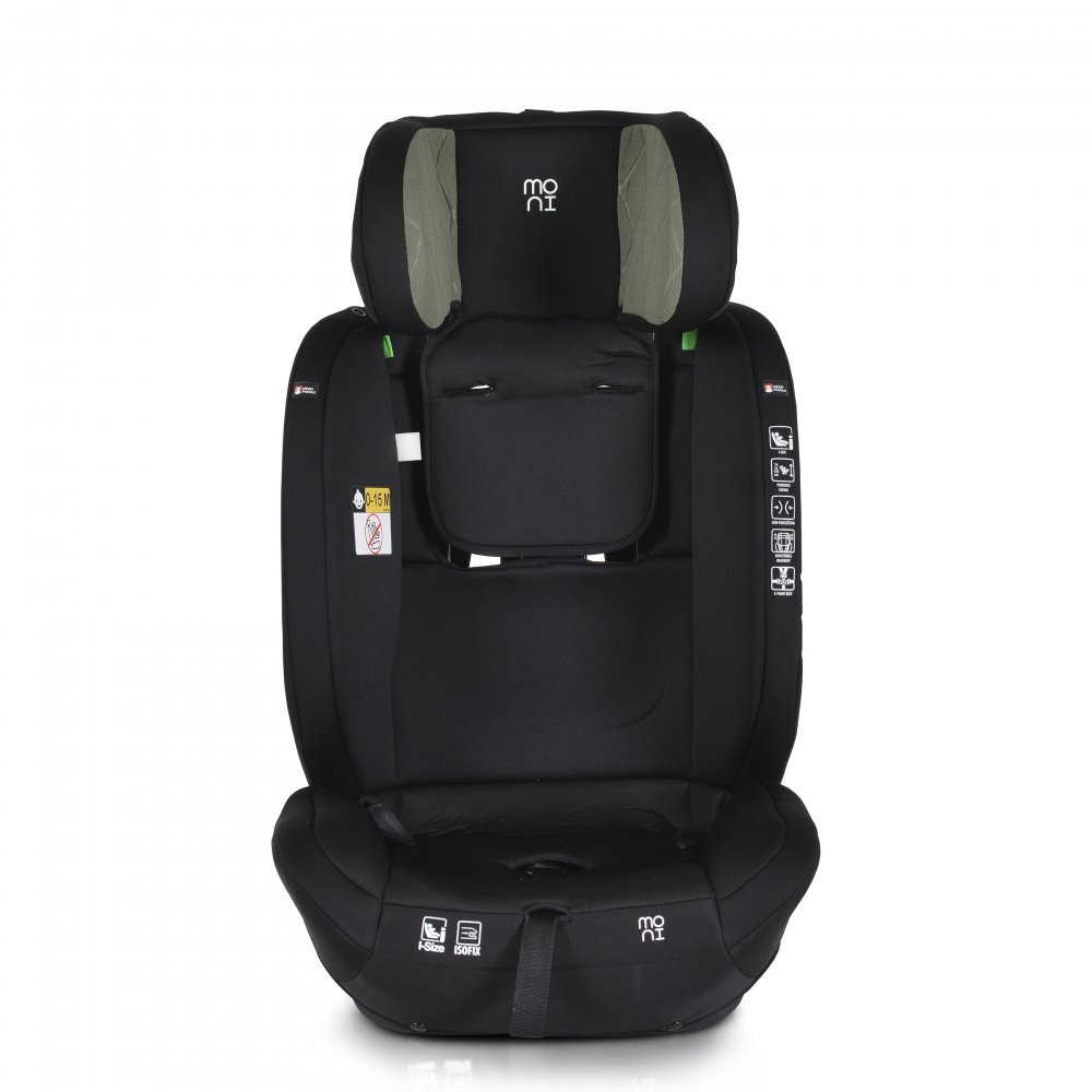 MONI Scaun auto cu isofix I-Safe Green 76-150 cmcertificare i-size R129centura ancorare top tethertetiera reglabila 13 pozitiihusa detasabilasaltea reductorpernuta gat si jucarie plus incluse