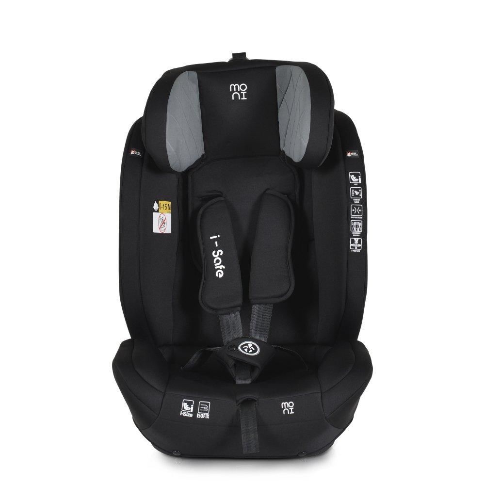 MONI Scaun auto cu isofix I-Safe Grey 76-150 cmcertificare i-size R129centura ancorare top tethertetiera reglabila 13 pozitiihusa detasabilasaltea reductorpernuta gat si jucarie plus incluse