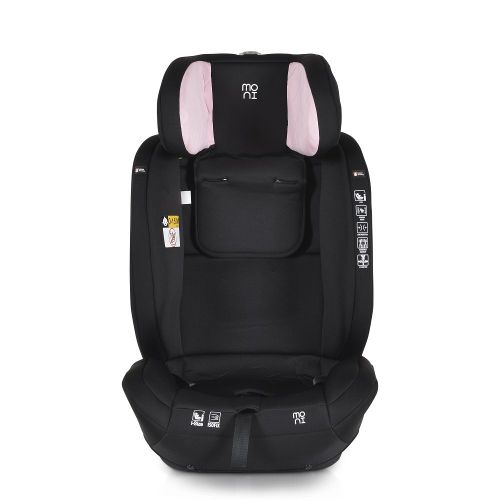 MONI Scaun auto cu isofix I-Safe Pink 76-150 cmcertificare i-size R129centura ancorare top tethertetiera reglabila 13 pozitiihusa detasabilasaltea reductorpernuta gat si jucarie plus incluse