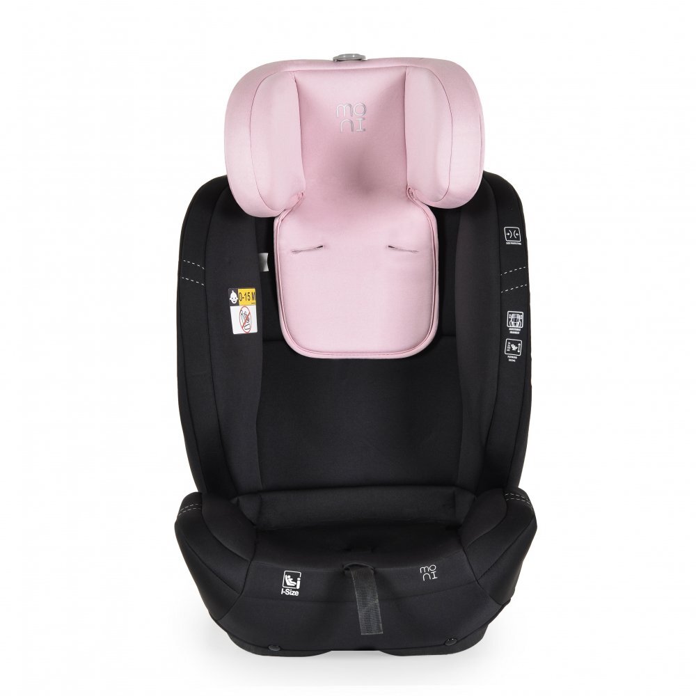 MONI Scaun auto Start Pink certificat I-Size R129pentru copii 76-150 cmtetiera reglabila 13 pozitiicentura fixare Top-Tetherpernuta reductorhusa detasabilajucarie plus si paturica CADOU