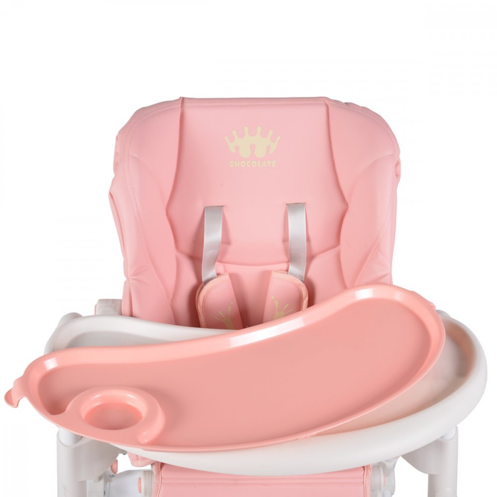 MONI Scaun de masa copii Chocolate Pink de la 6 lunipliabil compactspatar reglabil7 nivele inaltimehusa impermeabila usor de curatatroticos jucarii