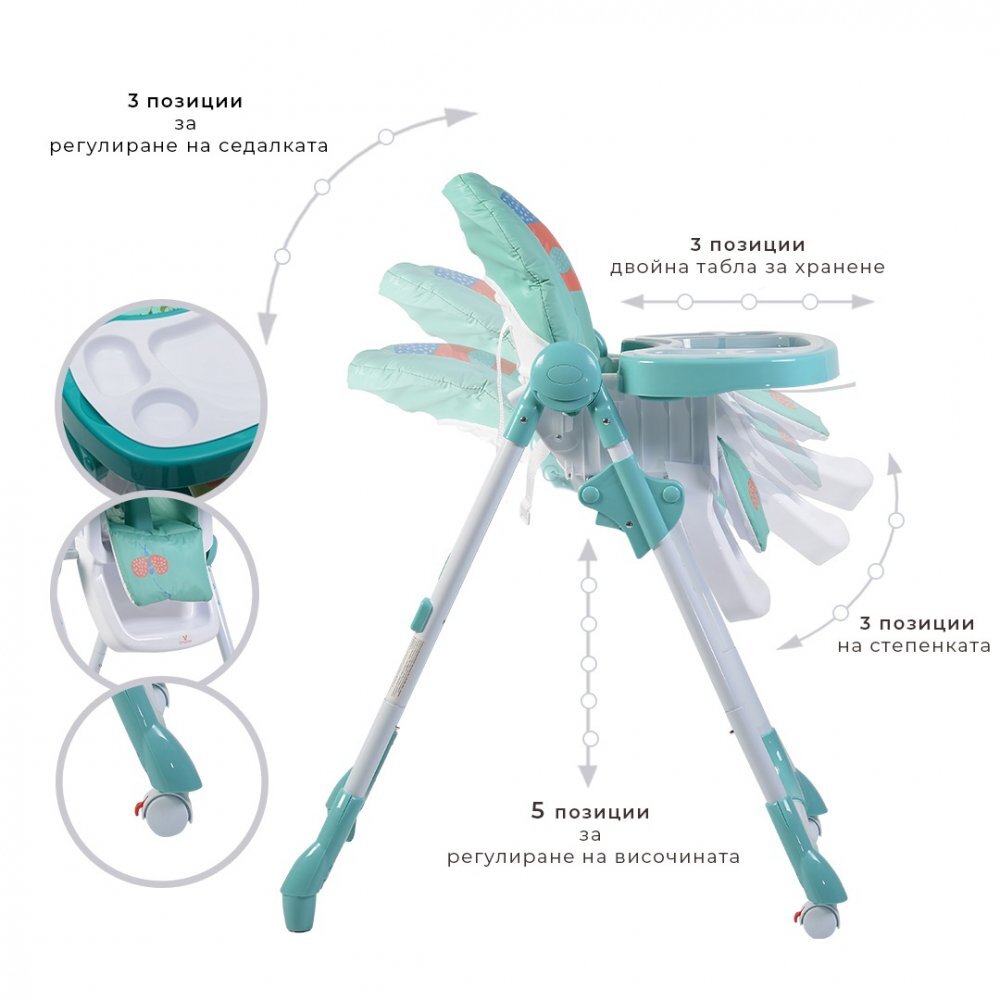 MONI Scaun de masa Kimchi Turquoise