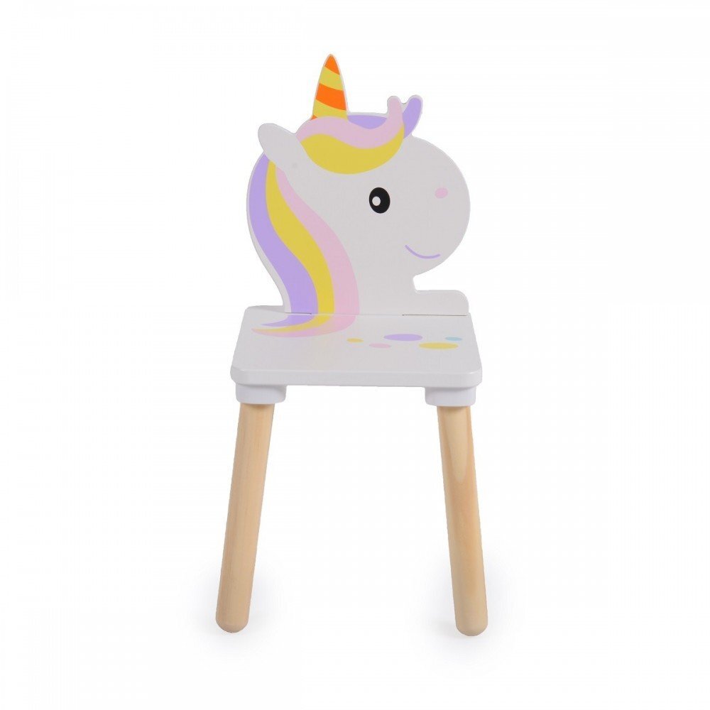 MONI Set masuta cu 2 scaunele din lemn Unicorn